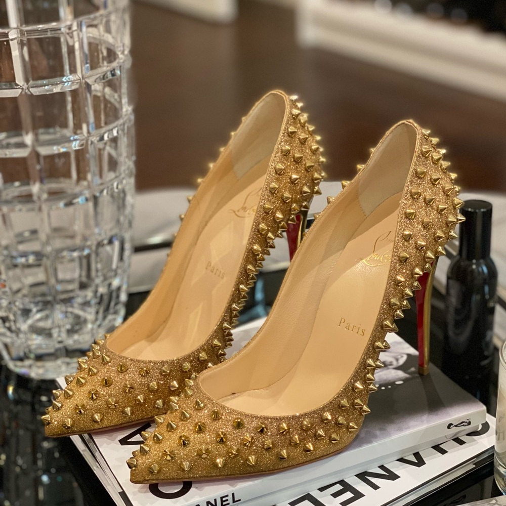 Christian Louboutin Glitter Spike pumps size 39